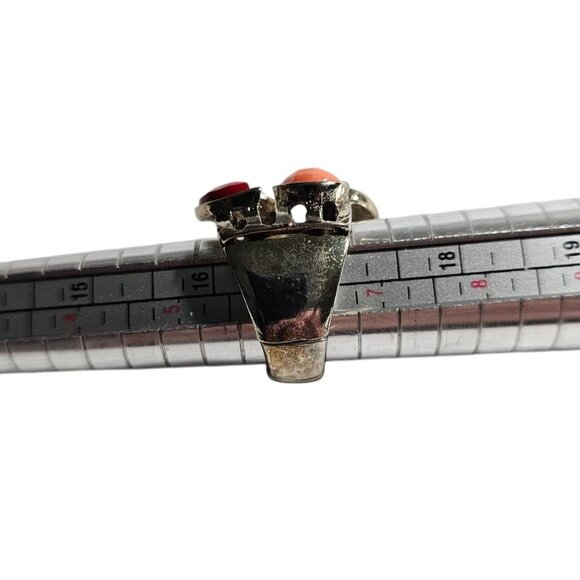 Vintage Multi-Stone Adjustable Silver Tone Statement Ring Cosplay - Picture 3 of 6